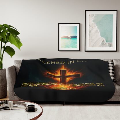 Cozy Sherpa Blanket - Awakened in Christ - Warmth for Home, Gifts for Christians, Spiritual Decor, Comfort for Faith - Image 23