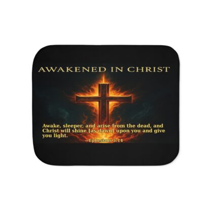 Cozy Sherpa Blanket - Awakened in Christ - Warmth for Home, Gifts for Christians, Spiritual Decor, Comfort for Faith - Image 13