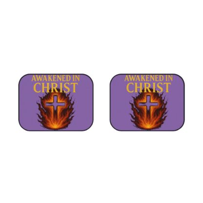 Religious Car Mats: Awakened in Christ, Christian Decor, Faith-Based Accessories, Church Gifts, Spiritual Driving