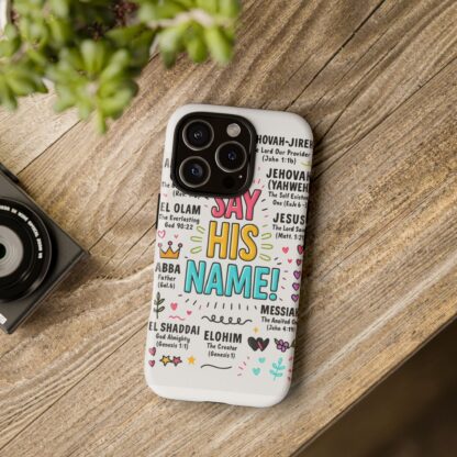 Christian Phone Case, Say His Name Design, Tough Cases for Believers, Inspirational Gift, Faith-Based Accessory, Scripture Art - Image 162