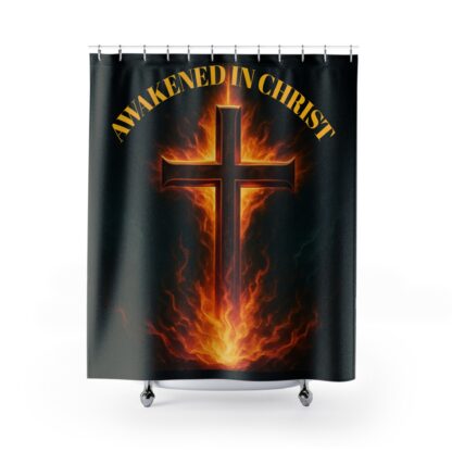 Fiery Cross Awakened In Christ Shower Curtains