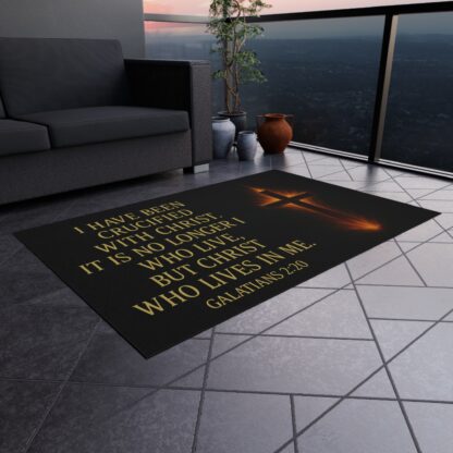 Christian Outdoor Rug with Inspiring Verse, Patio Mat, Entryway Decor, Galatians 2:20 Home Gift, Faith-Themed Outdoor Decoration - Image 12