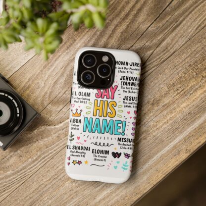 Christian Phone Case, Say His Name Design, Tough Cases for Believers, Inspirational Gift, Faith-Based Accessory, Scripture Art - Image 158