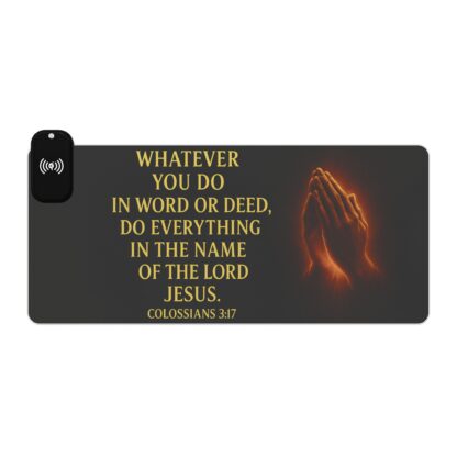 Illuminated Gaming Mouse Pad with Wireless Charging - Motivational Quote Decor for Gamers, Desk Accessories, LED PC Pad, Bible Verse Gift - Image 17
