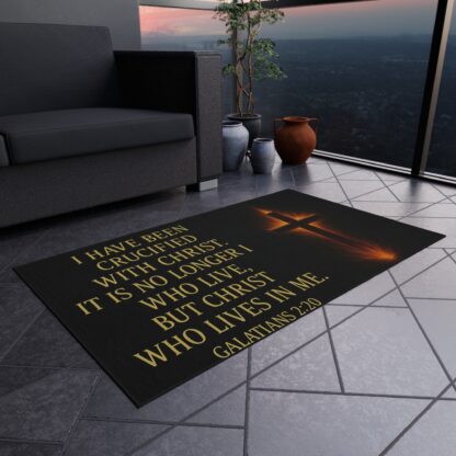 Christian Outdoor Rug with Inspiring Verse, Patio Mat, Entryway Decor, Galatians 2:20 Home Gift, Faith-Themed Outdoor Decoration - Image 8