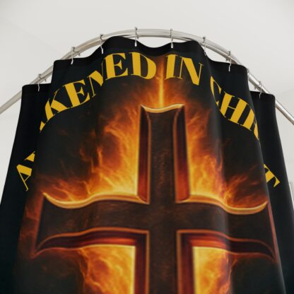 Fiery Cross Awakened In Christ Shower Curtains - Image 2