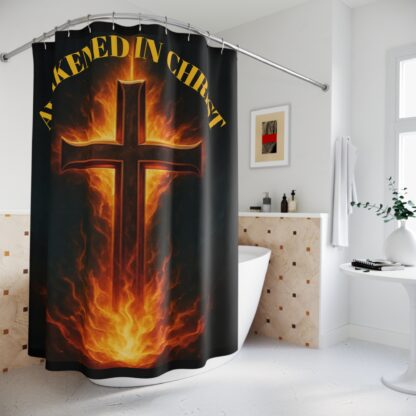 Fiery Cross Awakened In Christ Shower Curtains - Image 4
