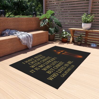 Christian Outdoor Rug with Inspiring Verse, Patio Mat, Entryway Decor, Galatians 2:20 Home Gift, Faith-Themed Outdoor Decoration - Image 11