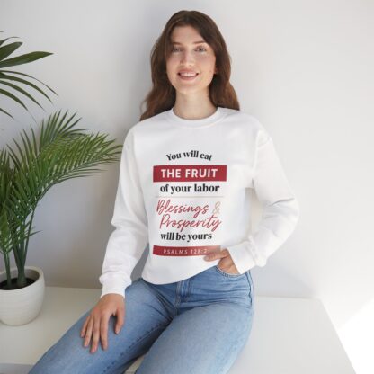 Inspirational Crewneck Sweatshirt - The Fruit of Your Labor, Cozy Gift, Christian Apparel, Motivational Clothing, Faith Clothing - Image 5