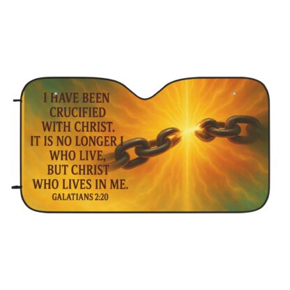 Inspirational Car Sun Shades - Faith-Based Auto Accessories, Galatians 2:20, Christian Gifts, Summer Car Essentials, Unique Car Decor