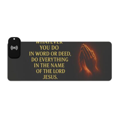 Illuminated Gaming Mouse Pad with Wireless Charging - Motivational Quote Decor for Gamers, Desk Accessories, LED PC Pad, Bible Verse Gift - Image 5