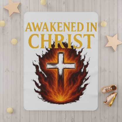 Toddler Blanket - "Awakened in Christ" Cozy Religious Nursery Blanket, Christian Gifts for Toddlers, Baptism Keepsake, Toddler Room [...] - Image 4