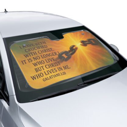 Inspirational Car Sun Shades - Faith-Based Auto Accessories, Galatians 2:20, Christian Gifts, Summer Car Essentials, Unique Car Decor - Image 5
